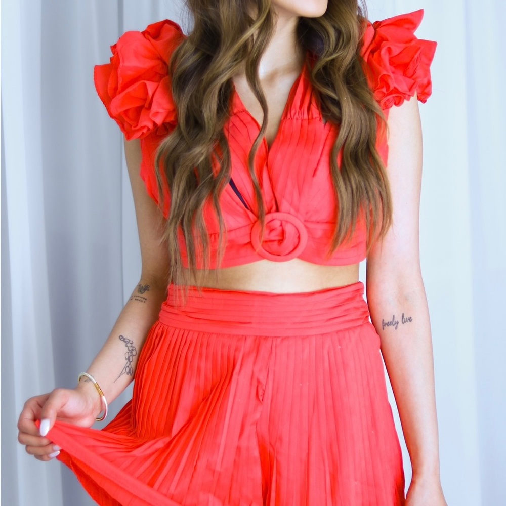 Coral two piece short set